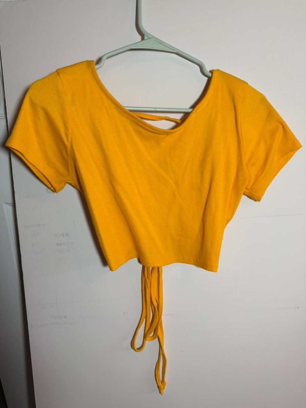 Yellow Women's Top with Open Back